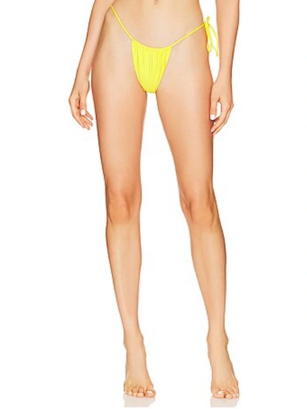 Lovers and Friends Yellow Thong Bikini Tie Waist XS Trendy - Picture 2 of 3